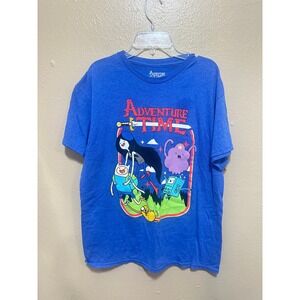 Adventure Time Cartoon Network Graphic T-Shirt Blue Women's‎ Size M